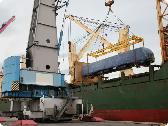 Cargo being loaded onto a ship